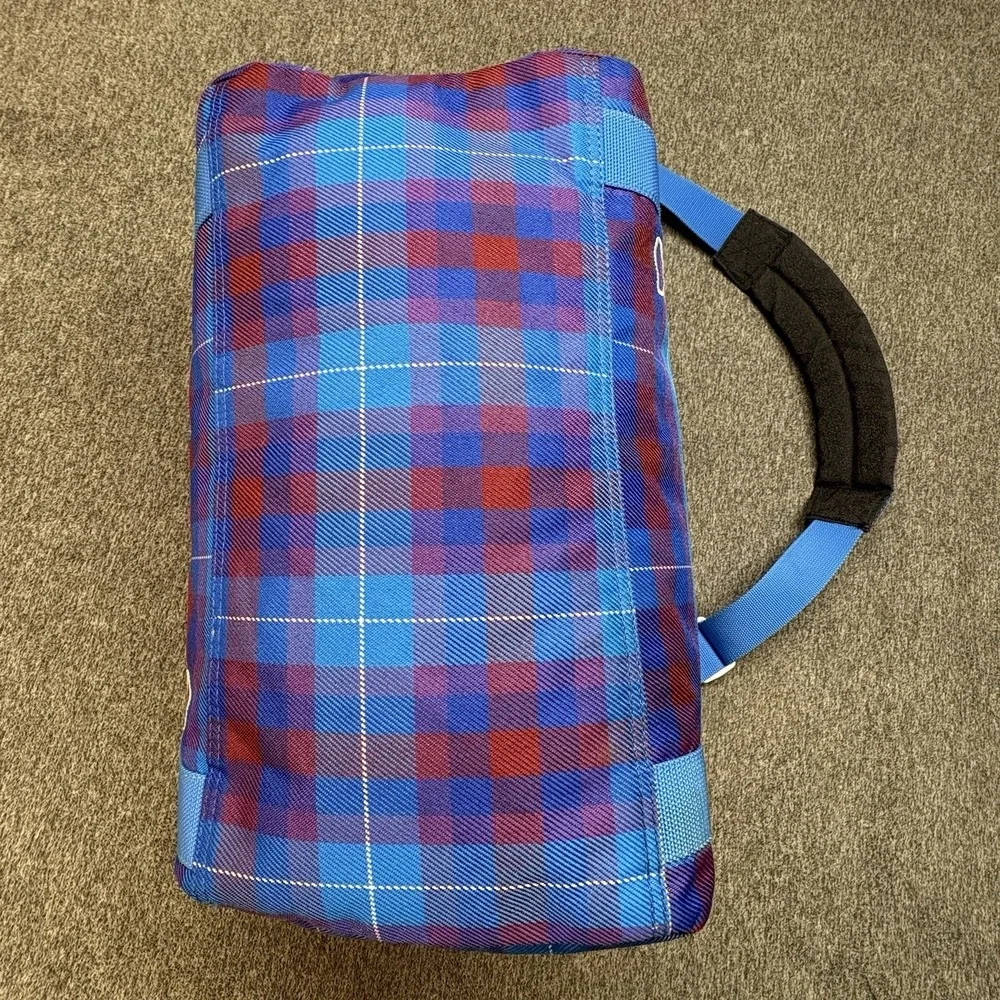 Dakine EQ‎ Sports Bag Duffle Red Blue Plaid Print Gym Carry On